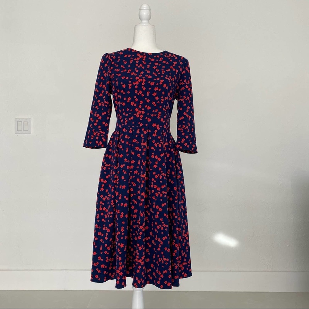NWOT Floral Vintage Dress Midi Dress Size 4/6